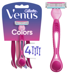 Simply 3 Colors Disposable Razors, 4 Count