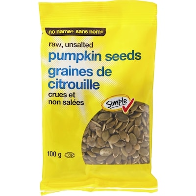 Sans Nom Graines de citrouille crues et non salées 100 g, 2,49 $/100g