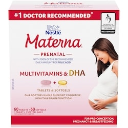 Nestlé Materna Prenatal Multivitamin With DHA Combo Pack 120 ea, $0.32/1ea