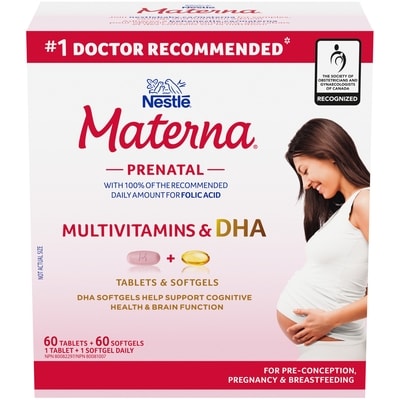 Nestlé Materna Prenatal Multivitamin With DHA Combo Pack 120 ea, $0.35/1ea