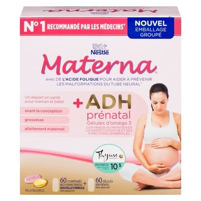 Nestlé Multivitamines prénatales et ADH, emballage groupé 120 ea, 0,35 $/1ch