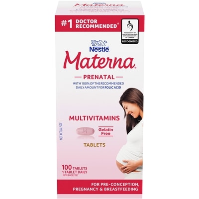 Nestlé Materna Prenatal Multivitamins, No 1 Dr Recommended 100 ea, $0.30/1ea