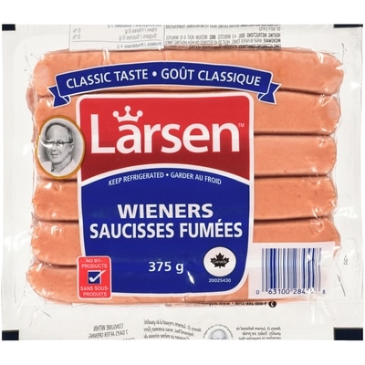 Larsen Saucisses fumées classiques 375 g, 2,13 $/100g