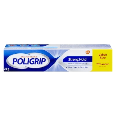 Poli Grip Denture, Strong Hold Adhesive Cream 70 g, $12.84/100g