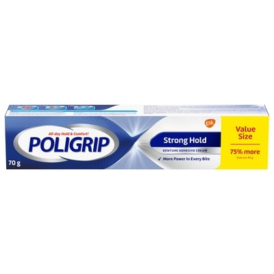 Poligrip Crème adhésive à forte adhérence pour dentier 70 g, 11,43 $/100g