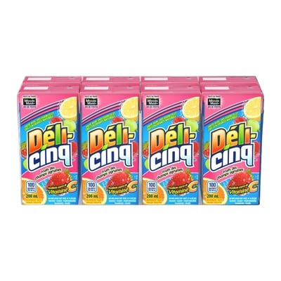 Déli-cinq Jus boîtes d'agrumes aux baies 8x200.0 ml, 0,28 $/100ml