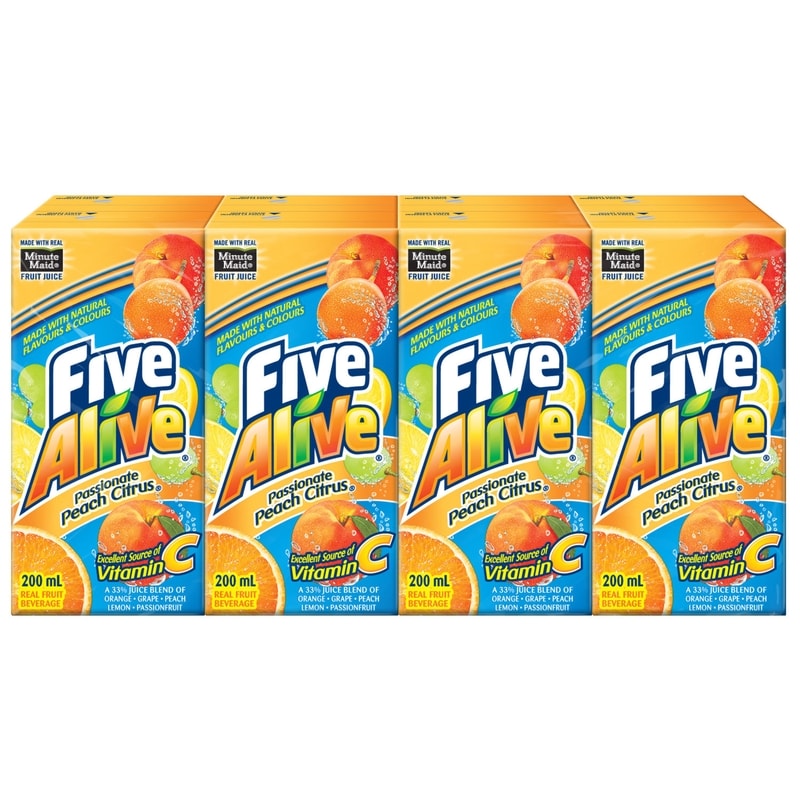 Five Alive Juice Passionfruit Peach Citrus Cartons - 8x200.0 ml