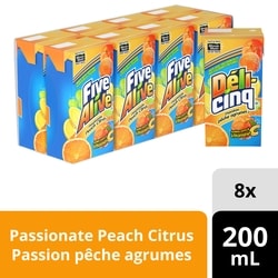 Five Alive Juice Passionfruit Peach Citrus Cartons 8x200.0 ml, $0.30/100ml