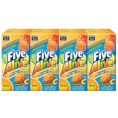 Five Alive Juice Passionfruit Peach Citrus Cartons 8x200.0 ml, $0.28/100ml