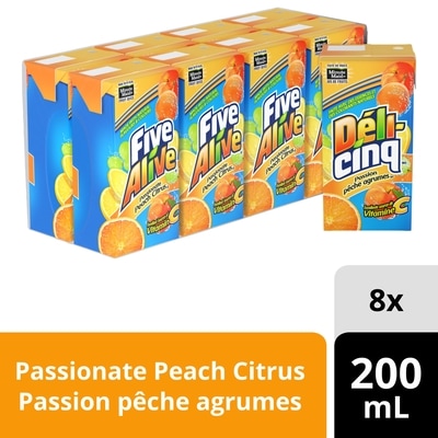 Déli-cinq Jus fruit de la passion agrume pêche 8x200.0 ml, 0,26 $/100ml