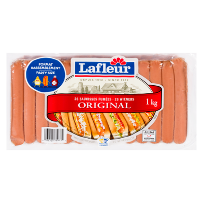 Lafleur Original Format Rassemblement 26 Saucisses Fumées 1 kg, 1,10 $/100g