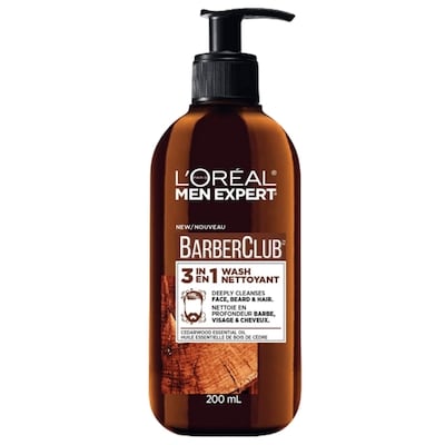 L’Oréal BarberClub 3-en-1 Nettoyant pour la barbe, le visage et les cheveux 200 ml, 9,00 $/100ml