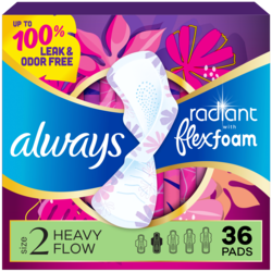Radiant with FlexFoam Pads, Size 2, Heavy, Wings, 36 CT