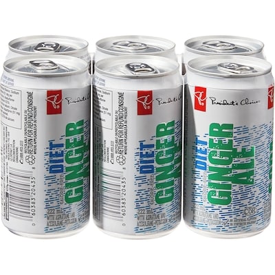 President's Choice Mini Diet Ginger Ale 6 Pack 6x222.0 ml, $0.26/100ml