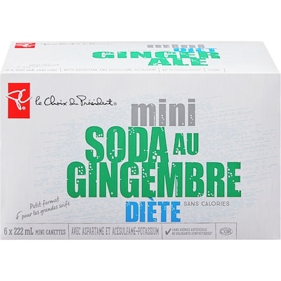 Mini soda au gingembre diète, 6 canettes