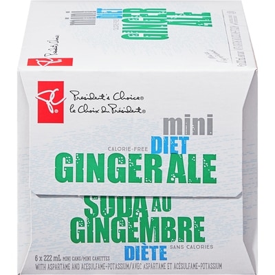 Mini soda au gingembre diète, 6 canettes