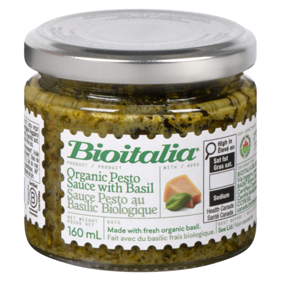 Bioitalia Sauce Pesto au Basilic Biologique 160 ml, 6,24 $/100ml