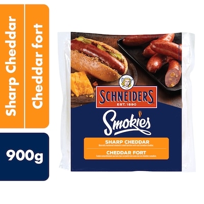 Schneiders Saucisson fumé au cheddar fort, Smokies 900 g, 2,00 $/100g