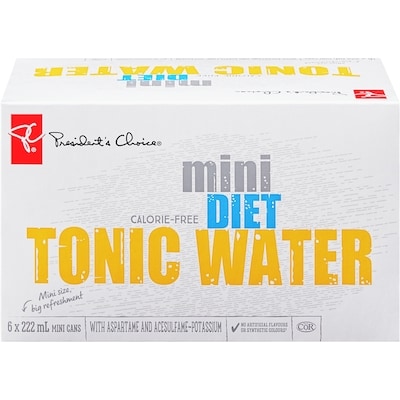 President's Choice Mini Diet Tonic Water 6 Pack 6x222.0 ml, $0.22/100ml
