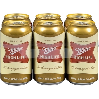 Miller Biere Miller High Life (Pièce d’identité requise au moment du ramassage) 6x355.0 ml, 0,47 $/100ml