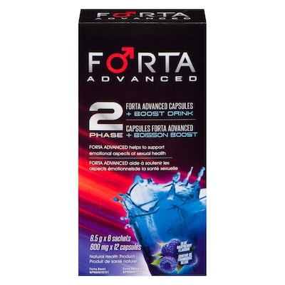 Forta Forta Advanced Capsules + Boisson Boost Saveur de Framboise Bleue 12 ea, 6,46 $/1ch