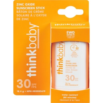Thinkbaby Ecran Solaire Minerale pour bebe SPF 50+ Baton 18.4 g, 81,47 $/100g