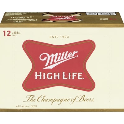 Miller Miller High Life beer (ID required at pick-up) 12x355.0 ml, $5.83/100ml