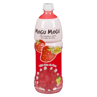 Mogu Mogu Strawberry Juice Drink with Nata de Coco 1 l, $0.30/100ml