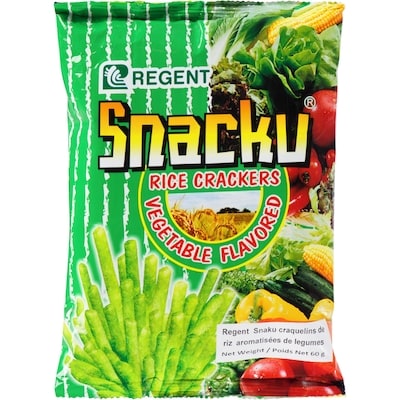 Regent Rice Crackers, Vegetable Flavored 60 g, $2.98/100g