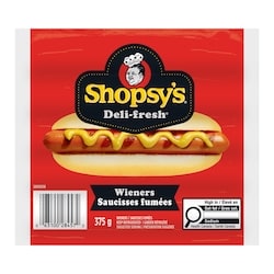 Shopsy’s Saucisses fumées Deli Fresh 375 g, 1,07 $/100g
