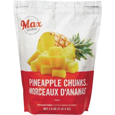 Max Source Fruit, morceaux d’ananas 2.5 kg, 1,20 $/100g
