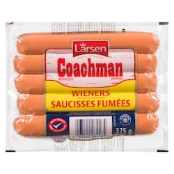 Larsen Saucisses fumées 375 g, 0,80 $/100g