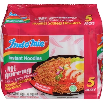 Indomie Instant Noodles Mi Goreng Hot & Spicy 5 Packs X 80 G  5x425.0 g, $1.00/100g