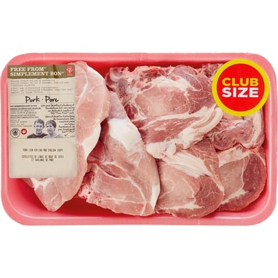 President's Choice Free From Pork Rib Sirloin Chops, Club Pack $9.90/1kg $4.49/1lb