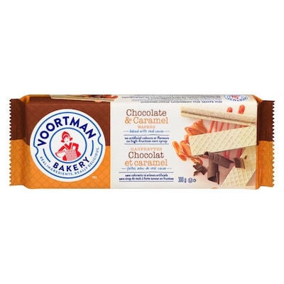 Voortman Gaufrettes chocolat et caramel 300 g, 0,93 $/100g