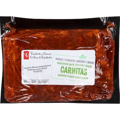 President's Choice Worlds of Flavors Carnitas Pork Shoulder 900 g, $1.61/100g