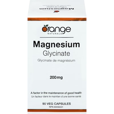Orange Naturals Veg Capsules Magnesium Glycinate 200 Mg 90 ea, $0.30/1ea