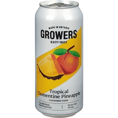 Growers Flavoured Cider Clementine Pineapple (ID required at pick-up) 473 ml, $0.81/100ml