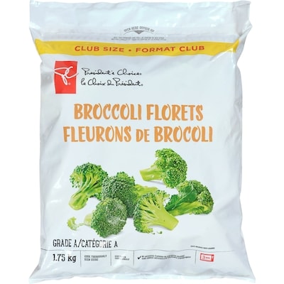 President's Choice Frozen Broccoli Florets Club Size 1.75 kg, $0.63/100g
