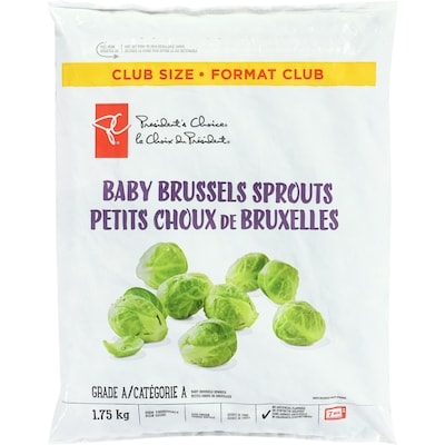 President's Choice Baby Brussels Sprouts, Club Size 1.75 kg, $0.63/100g