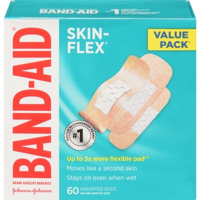 Band-Aid Skin-Flex Brand Adhesive Bandages Value Pack 60 Assorted Sizes 60 ea, $0.24/1ea