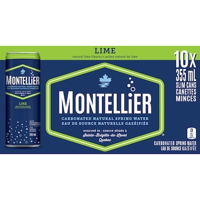 Montellier Carbonated Water, Lime  10x355.0 ml, $0.21/100ml