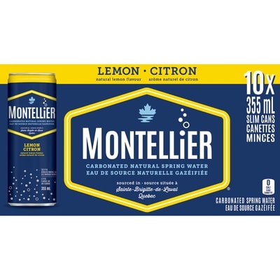 Montellier Carbonated Water, Lemon  10x355.0 ml, $0.21/100ml