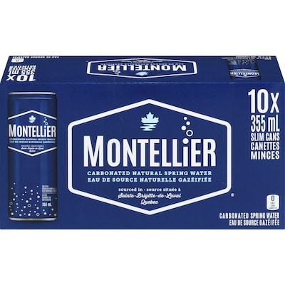 Montellier Carbonated Natural Spring Water, 10 Pack 10x355.0 ml, $0.21/100ml