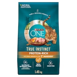 Purina ONE True Instinct Dry Cat Food Grain Free Chicken 1.45 kg, $1.03/100g