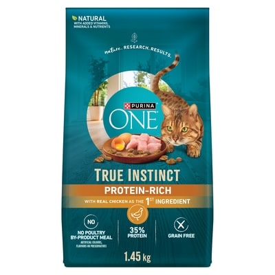 Purina ONE True Instinct Grain Free Chicken, Dry Cat Food 1.45 kg, $1.07/100g