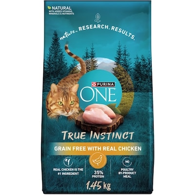 Purina ONE True Instinct Grain Free Chicken, Dry Cat Food 1.45 kg, $0.96/100g