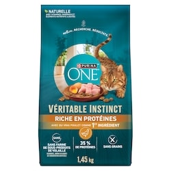 Purina ONE véritable instinct nourriture sèche pour chats au poulet sans grains 1.45 kg, 1,03 $/100g