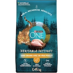 Purina ONE Véritable Instinct sans Grains Poulet, Nourriture Sèche pour Chats 1,45 kg 1.45 kg, 1,03 $/100g