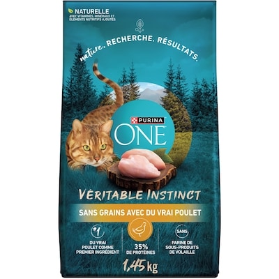 Purina ONE Véritable Instinct sans Grains Poulet, Nourriture Sèche pour Chats 1,45 kg 1.45 kg, 0,96 $/100g